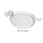 Centro De Mesa Petisqueira Abacaxi Em Vidro Transparente