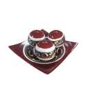 Centro De Mesa Prato Decorativo 3 Bolas Enfeite Sala Bege Fol