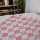 Centro De Mesa Xadrez Rosa 70cm X 70cm Único