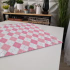 Centro De Mesa Xadrez Rosa 70cm X 70cm Único