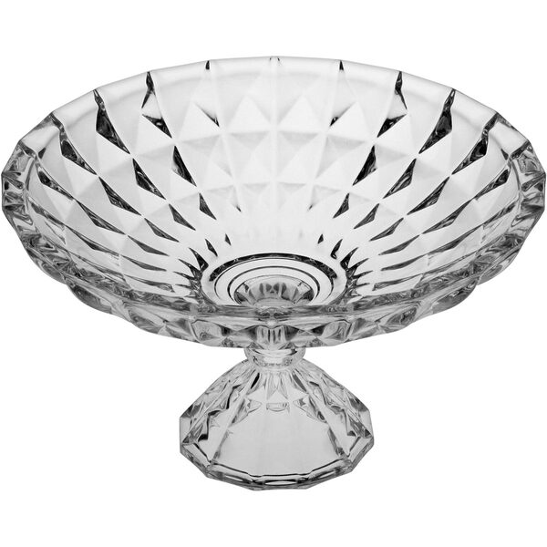 Centro Mesa Decorativo Enfeite 19x33x33cm Vidro Transparente