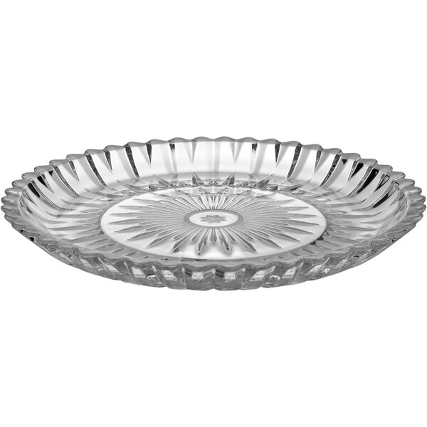 Centro Mesa Decorativo Enfeite 3x29x29cm Vidro Transparente