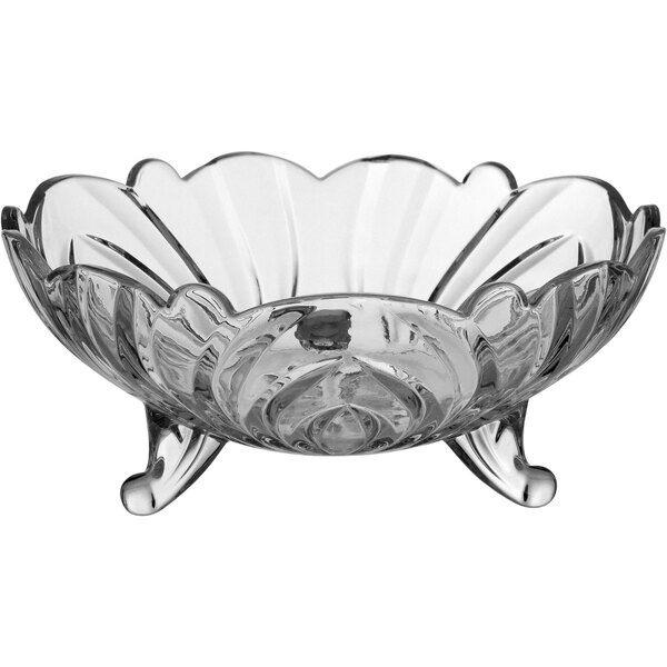 Centro Mesa Decorativo Enfeite 9x23x23cm Vidro Transparente