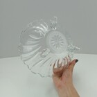 Centro Mesa Decorativo Enfeite 9x23x23cm Vidro Transparente