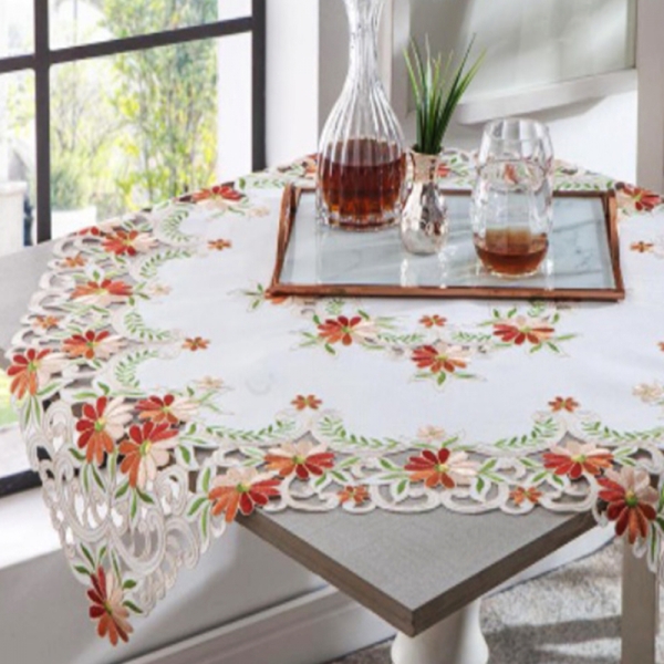 Centro Para Mesa Jolitex Bordado Florença 0,85cmx 0,85m Laran