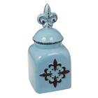 Cerâmica Azul Garrafa Flor Lis 33x14x13cm Trevisan Concept