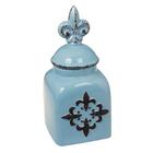 Cerâmica Azul Garrafa Flor Lis 33x14x13cm Trevisan Concept