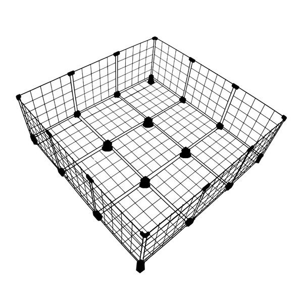 Cercado Porquinho Da Índia Com Fundo E Pés 90x90cm Preto