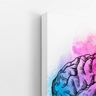 Cérebro Colorido Arte Azul E Rosa Quadro Canvas 120x80cm