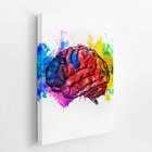 Cérebro Colorido Arte Splash Tinta Quadro Canvas 120x80cm