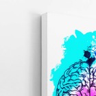 Cérebro E Coração Aquarela Colorido Quadro Canvas 120x80cm