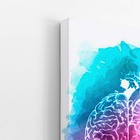 Cérebro E Coração Colorido Aquarela Quadro Canvas 100x70cm