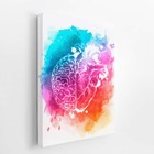 Cérebro E Coração Colorido Aquarela Quadro Canvas 60x40cm