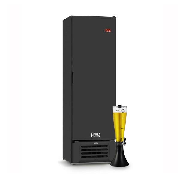 Cervejeira Expositora Porta Sólida 400l Vcc400s Preta 127v Re