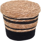 Cesta 22x28x28cm Fibra Preto Com Tampa
