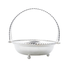 Cesta C/alça De Zamac Silver Plated Tress 19,5x20,5cm