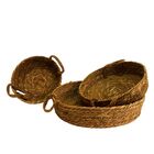 Cesta Com Alças Caete De Palha Natural Coleção Artesanal G
