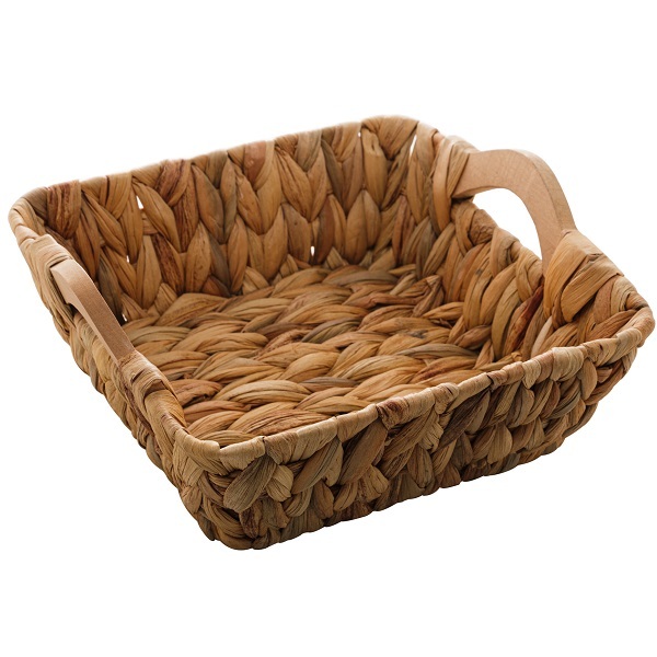 Cesta De Fibra Natural Quadrada 24 X 8cm Com Alça Lyor 1640