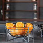 Cesta De Frutas Fruteira Redonda De Mesa Cinza 34,5cm Masutti