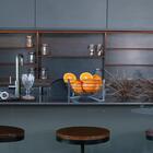 Cesta De Frutas Fruteira Redonda De Mesa Cinza 34,5cm Masutti