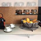 Cesta De Frutas Fruteira Redonda De Mesa Cinza 34,5cm Masutti