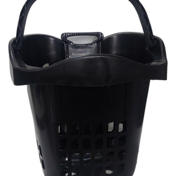 Cesta De Mercado Multiuso Preta Com Rodizio - 30 L