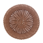 Cesta De Plástico Rattan Redonda 24cm Marrom