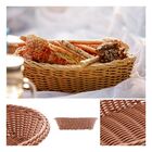 Cesta De Rattan Em Formato Oval Trançado Para Pães Bolos - Wp