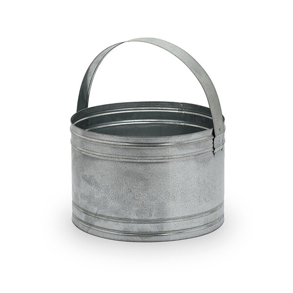 Cesta Decorativa Com Alça Metal Galvanizado 34 X 28 Cm