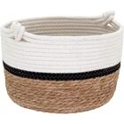 Cesta Decorativa Organizadora Cachepô 19x30x30cm Fibra Branco