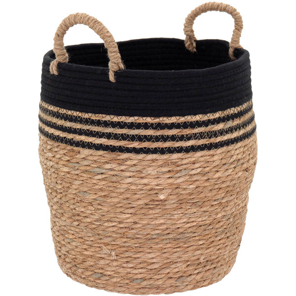 Cesta Decorativa Organizadora Cachepô 33x34x34cm Fibra Natural