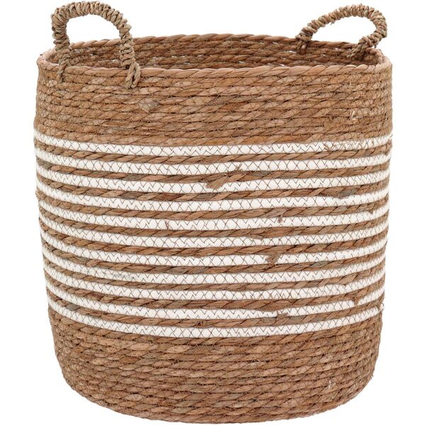 Cesta Decorativa Organizadora Cachepô 34x37x37cm Fibra Natural