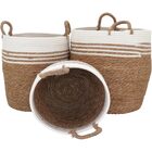 Cesta Decorativa Organizadora Cachepô Fibra Natural 3 Peças