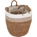 Cesta Decorativa Organizadora Cachepô Fibra Natural 3 Peças