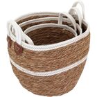 Cesta Decorativa Organizadora Cachepô Fibra Natural 3 Peças