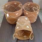 Cesta Decorativa Organizadora Cachepô Fibra Natural 3 Peças