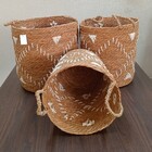 Cesta Decorativa Organizadora Cachepô Fibra Natural 3 Peças