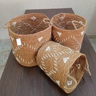 Cesta Decorativa Organizadora Cachepô Fibra Natural 3 Peças