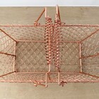 Cesta metal Rosé desenho diagonal