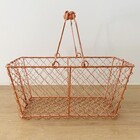 Cesta metal Rosé desenho diagonal