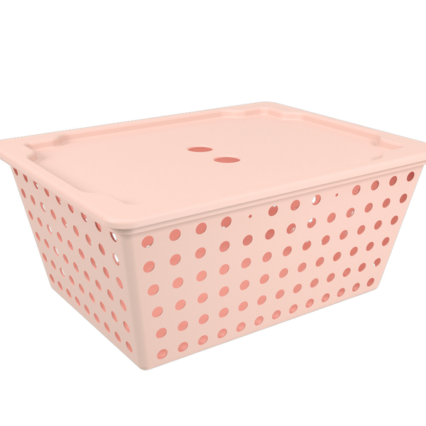 Cesta One Maxi Com Tampa Rosa Blush Coza