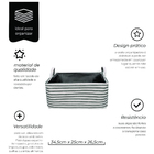 Cesta Organiz Com Alças Listrado Grande Mimo Style Bh21015