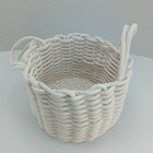 Cesta Organizadora Decorativa Home&co Tecido 22x28x28cm Branco