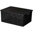 Cesta Organizadora Linea 36x26x16cm Preta Com Tampa