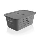 Cesta Organizadora M Com Tampa 5l Chumbo - Ou
