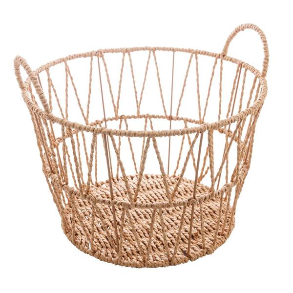 Cesta Papel E Metal C/alça Redonda 30x25cm