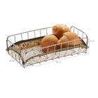 Cesta Para Servir Pães Retangular Bolacha Doces Mesa Aço Crom