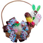 Cesta Páscoa Decoração Artesanal Coelho Cores Aleatório 30cm