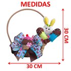 Cesta Páscoa Decoração Artesanal Coelho Cores Aleatório 30cm