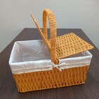 Cesta Piquenique Fibra 24x34x17cm Natural Decorativa Organiza